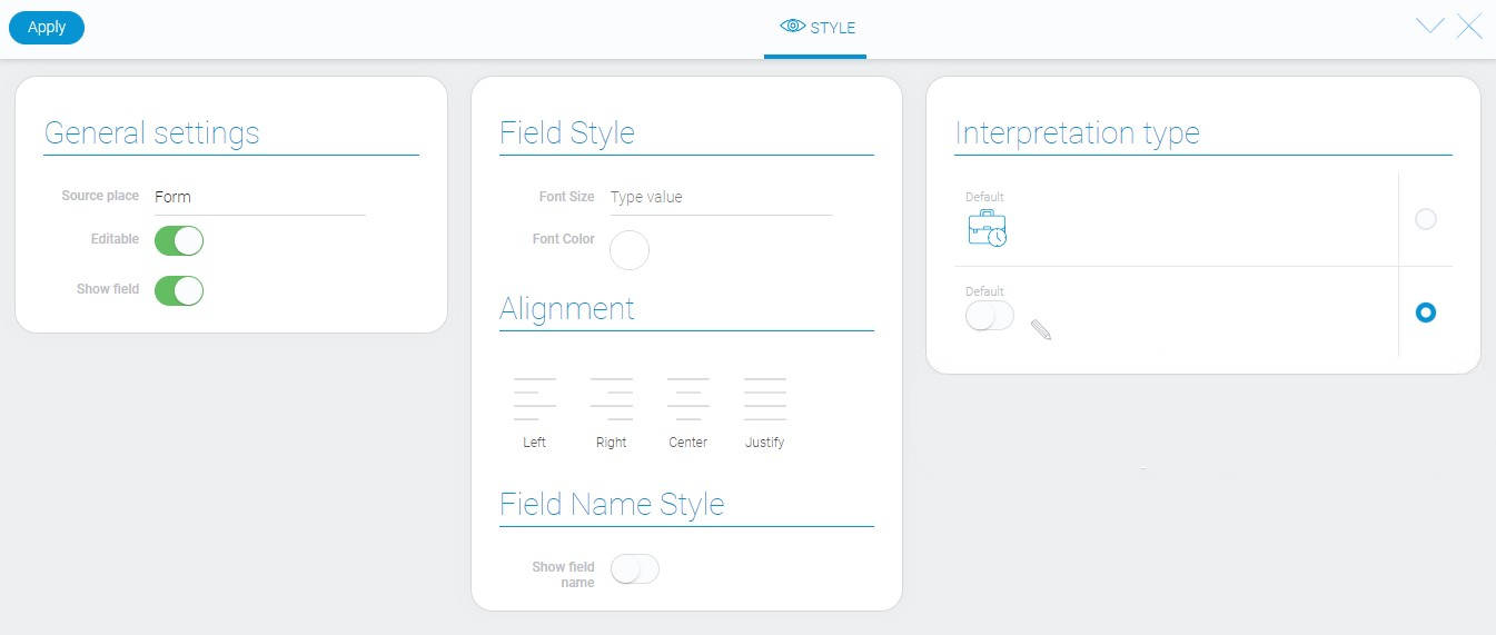 Style of API element