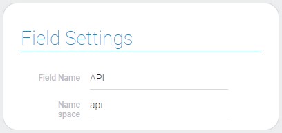 Settings of API element field