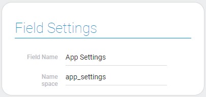 Settings of App Settings field