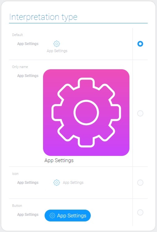 Types of App Settings interpretation