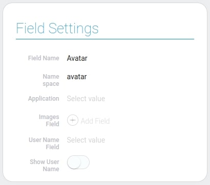 Settings of avatar field