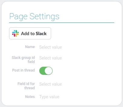 Settings of slack chat