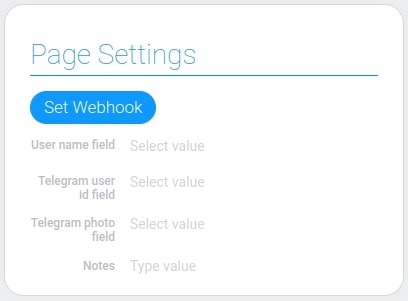 Settings of telegram chat