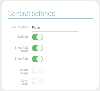 General settings of image element