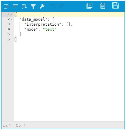 Code mode of JSON editor
