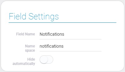 Settings of notifications field