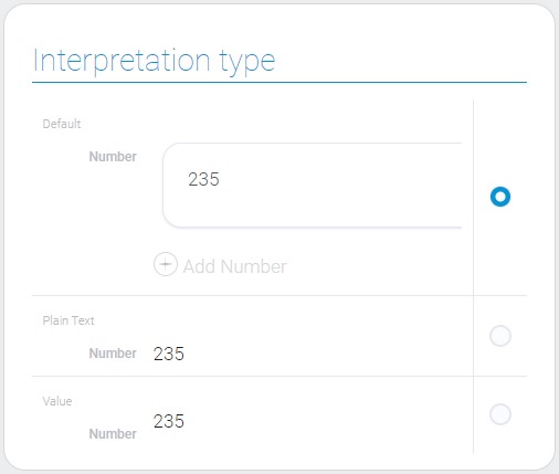 Interpretation types of multiple values of number