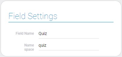 Settings of quiz field