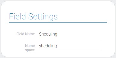 Settings of sheduling field