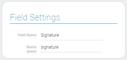 Settings of signature field