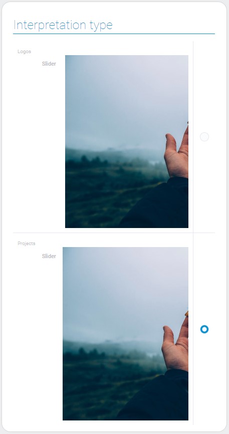 Types of slider interpretation
