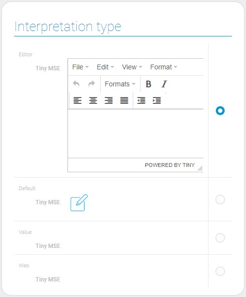 Types of text editor MSE interpretation