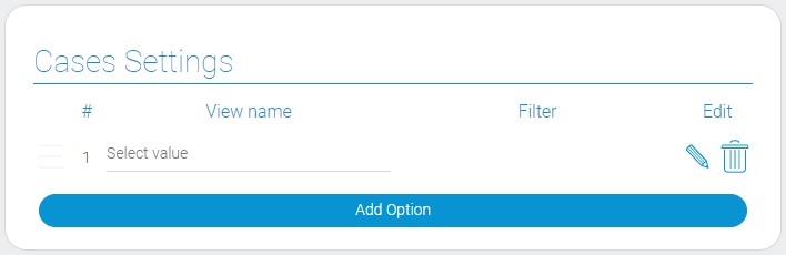 Settings of view container cases