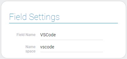 Settings of VS code field