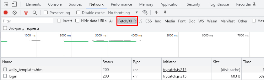 App ID Fetch/XHR filtering example